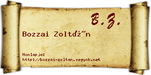 Bozzai Zoltán névjegykártya