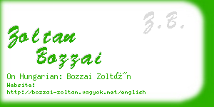 zoltan bozzai business card